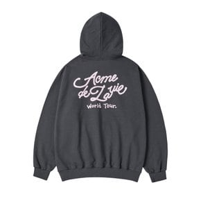 WORLD TOUR SCRIPT LOGO HOODIE CHARCOAL 월드투어스크립트 후드 차콜