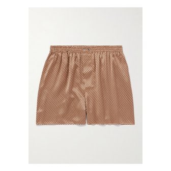 ZIMMERLI 짐멀리 프린트 실크 새틴 복서 쇼츠 골드 46376663162964990