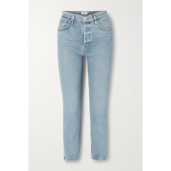 라일리 크롭 하이 라이즈 스트레이트 레그 오가닉 진 라이트 데님 18706561956129025