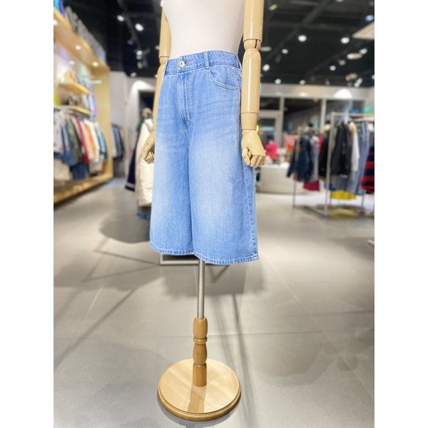 [여주점] 로고 자수 버뮤다 데님 팬츠 (BADPB9631)