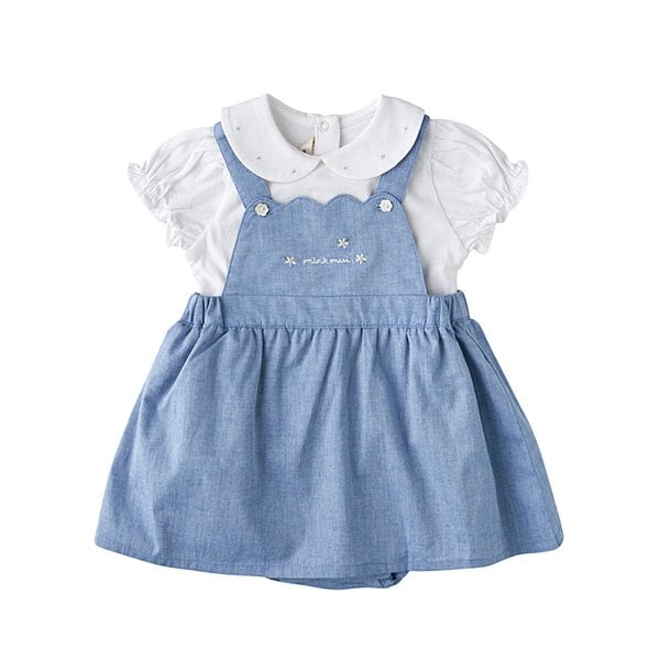 [여주점] [오프라벨 여주점] 밍크뮤 (BL) 샴브레이여아SET바디슈트 (35312-604-02)