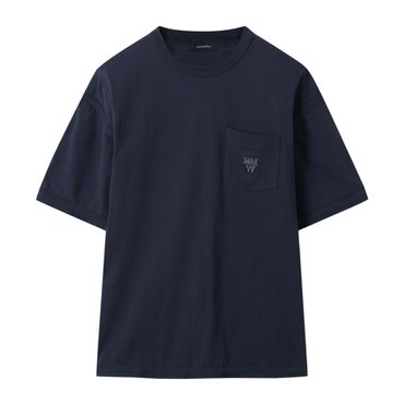 커스텀멜로우 네이비 바인딩 디테일 티셔츠 CWTAM25434NYX