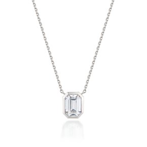 Emerald-cut Pure Bazel Necklace GTRA106NWW420