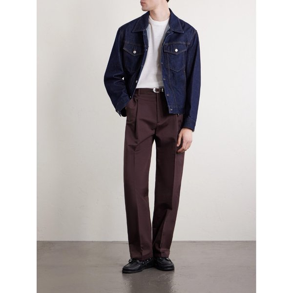 오르발 스트레이트 코튼 리넨 블렌드 개버딘 팬츠 46376663163008986