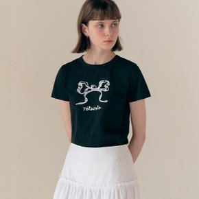 RIBBON HALF T-SHIRT BLACK