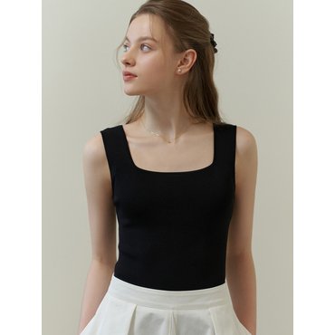 리엘 Square knit sleeveless (black)