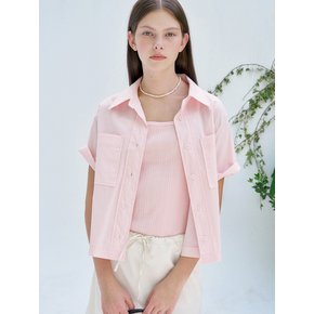 S Semi Crop Pocket Shirt_Pink