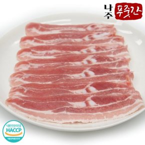 나주푸줏간 국내산 한돈 냉장 3미리 삼겹살 1kg (500g x 2팩 3미리/구이/숯불/수육)