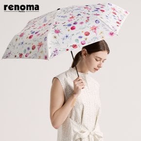 페미닌 플라워 패턴 UV 자외선차단률/차광률 99.9% 암막 양산 슬림 우양산 (우산 겸용) RSL-2411
