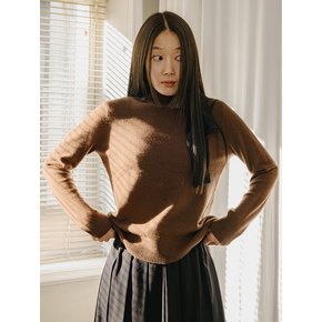 Cashmere Half Turtleneck Brown Knit