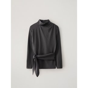 LAU TIE BLOUSE (CHARCOAL)