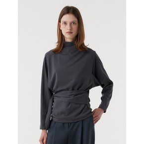 LAU TIE BLOUSE (CHARCOAL)