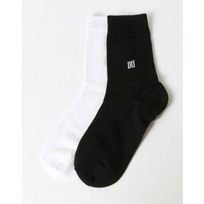 [24SS] [D-SOCKS] 혼합 솔리드 면혼방 장목양말 2족세트 DLSS4B111MU