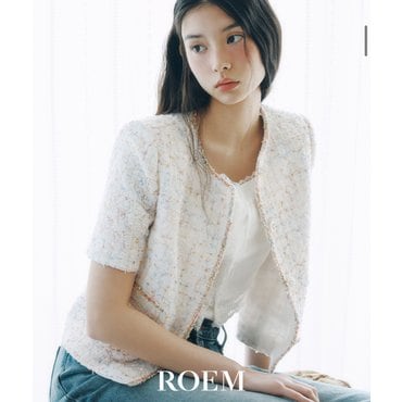 로엠 멀티 트위드 반팔 자켓_RMJKF25S11