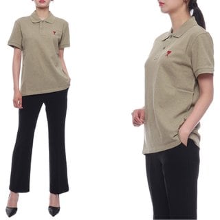 아미 [부산점] 24SS 여성 하트 로고 폴로 반팔티셔츠 (UPL001 760 366 W 24S) (UPL001 760 366 W 24S)