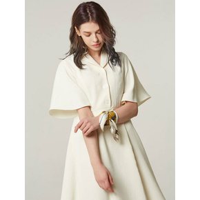 ruffle sleeve long dress Ivory