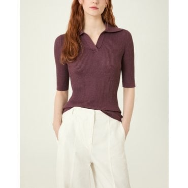 DKNY 리브드 카라 니트 풀오버 (DW2F7KTO747L)