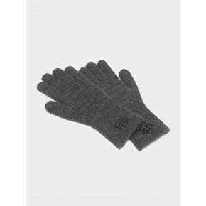 KNIT LOGO GLOVE CHARCOAL