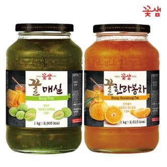  꽃샘 꿀 매실차 1KG +꿀 한라봉차 1KG (과일청)