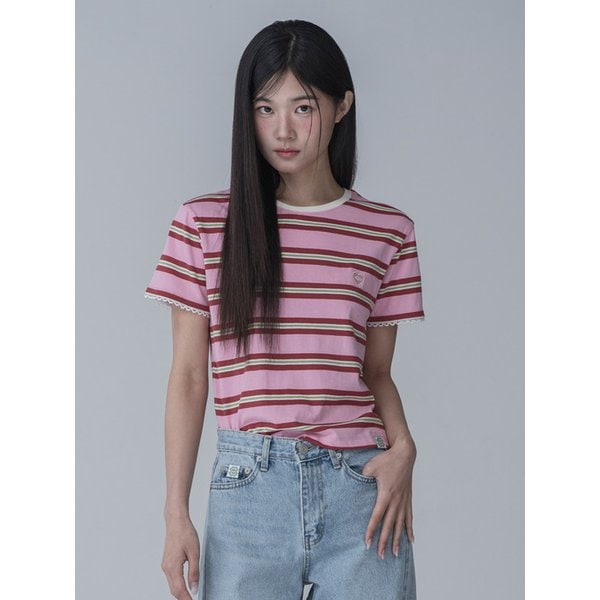 [리퍼브]GOOD CHOICE STRIPE TSHIRT_PINK