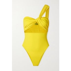 Digos One-shoulder Cutout Recycled Stretch Swimsuit 옐로