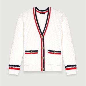 마쥬 배색 케이블 니트 가디건[Upday 관부가세 배송비 포함]마쥬 MAJE 여성 KNIT CARDIGAN MFPCA00449