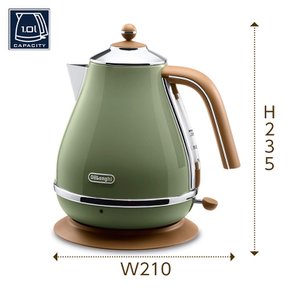 델롱기 (DeLonghi) 전기 주전자 아이코나 빈티지 컬렉션 올리브 그린 1.0L KBOV1200J-GR