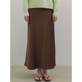 새틴 롱 스커트_Brown