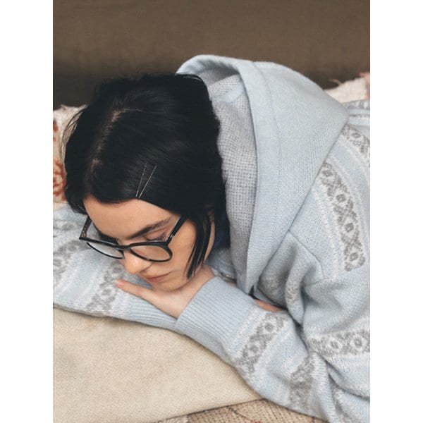 Jacquard Hoodie Zip-Up Cardigan