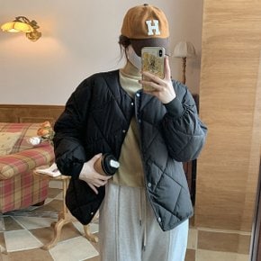 (3시이전 당일출고) 퀼팅 누빔 패딩점퍼 라운드 경량 아우터 자켓 재킷 가을 겨울 6609