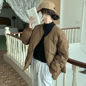 (3시이전 당일출고) 퀼팅 누빔 패딩점퍼 라운드 경량 아우터 자켓 재킷 가을 겨울 6609
