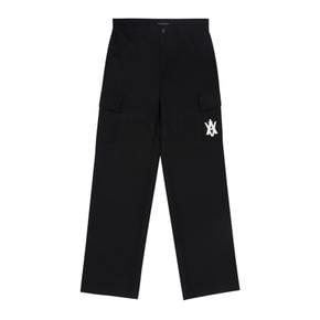 A LOGO EMBLEM EMBROIDERY CARGO PANTS BLACK -A로고 엠블럼 카고