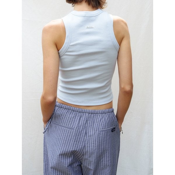 STRIPED POPLIN WIDE PANTS [NAVY] / 2COLOR