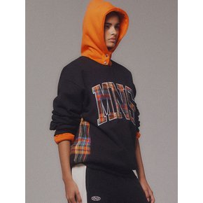 Check Combination Sweatshirt_Black_기모원단