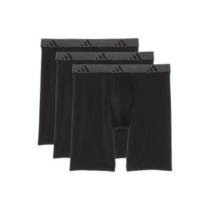 이스퀘어 4813987 Adidas Athletic Fit Microfiber Long Boxer Brief Underwear 3-Pack