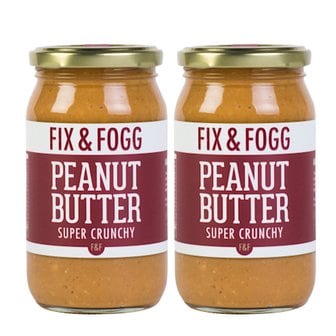  픽스 앤 포그 슈퍼 크런치 피넛 버터 땅콩잼 Fix & Fogg Peanut Butter 375g 2개