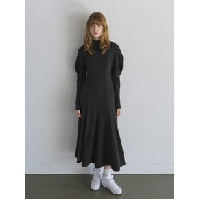 FLARED JERSEY MAXI DRESS / BLACK