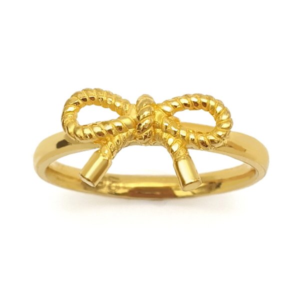 [골드리카]순금 할로우 리본 반지 1.875g