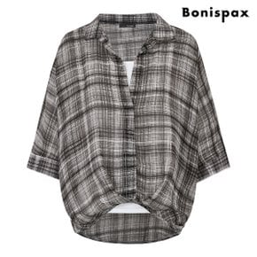 이너세트 루즈핏 체크 반팔 셔츠 (XQ2BA029L0)