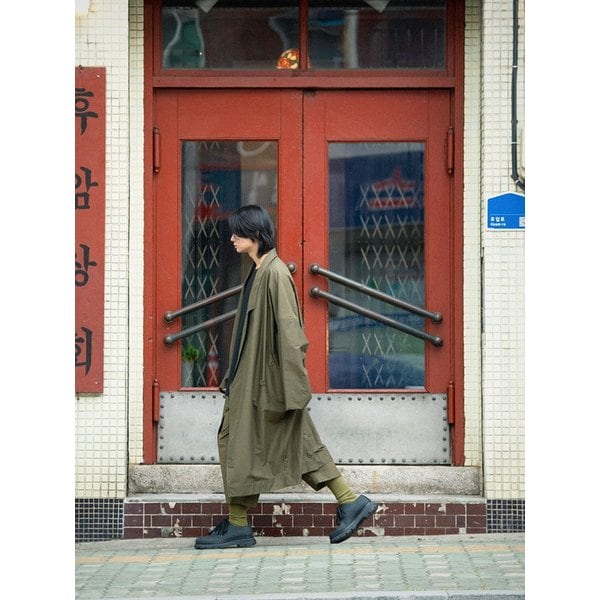 GDeL_RECYCLED NYLON OVERSIZED COAT M_KHAKI
