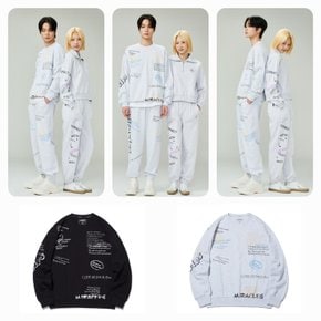 키치 드로잉 프린트 오버핏 맨투맨 ITX1TM01A_CC