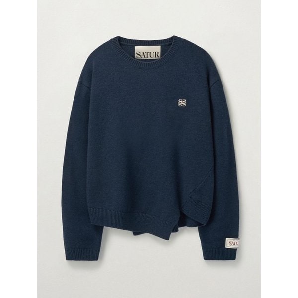 더블린 언발란스 캐시미어 블렌드 니트_클래식 네이비