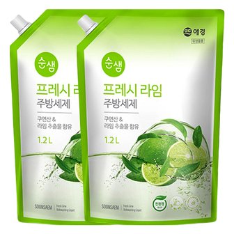  순샘 라임 주방세제 리필 1.2L X 2개