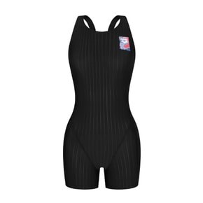 여성 실내 수영복 플로우 3부 반신 레이서백 (A3BL1LH01BLK)(브라캡별도구매)