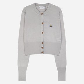 [시흥점] [비비안 웨스트우드]6S 1803002U Y001A P403 베아 여성 로고 크롭 가디건 라이트 그레이