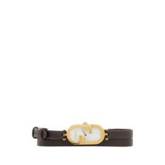 Brown leather O Lock Vertical watch BROWN