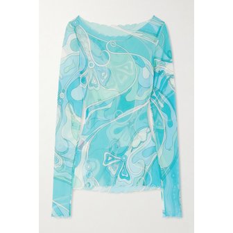 에밀리오푸치 오키드 프린트 스트레치 튤 탑 46376663162932386