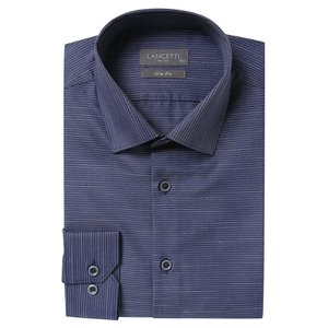 란체티 남성 네이비/와인컬러 가로무늬 슬림핏 긴소매 와이셔츠 LUF4106NA 외1
