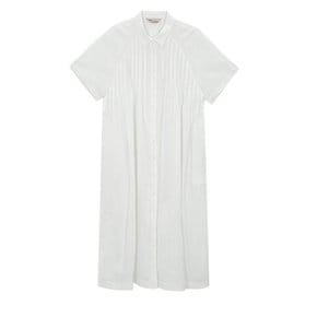 pleats linen dress(white)