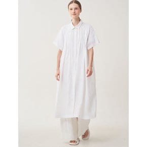 pleats linen dress(white)